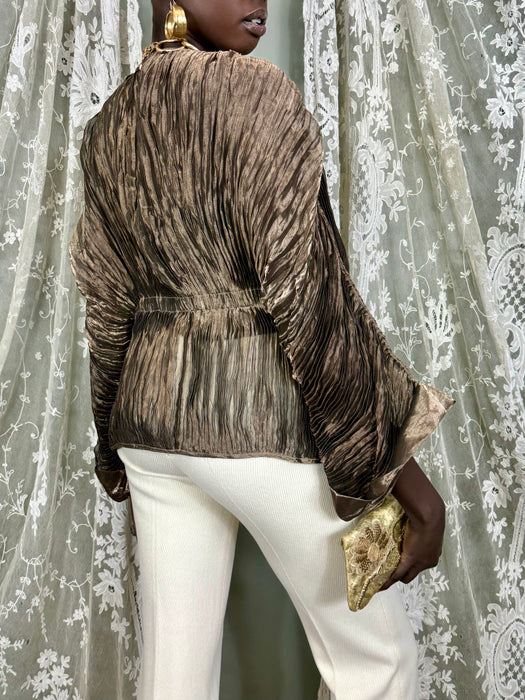 Krizia, 80s metallic pleated jacket