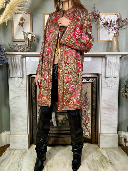 Celeste, 20s Oriental beaded lamé coat