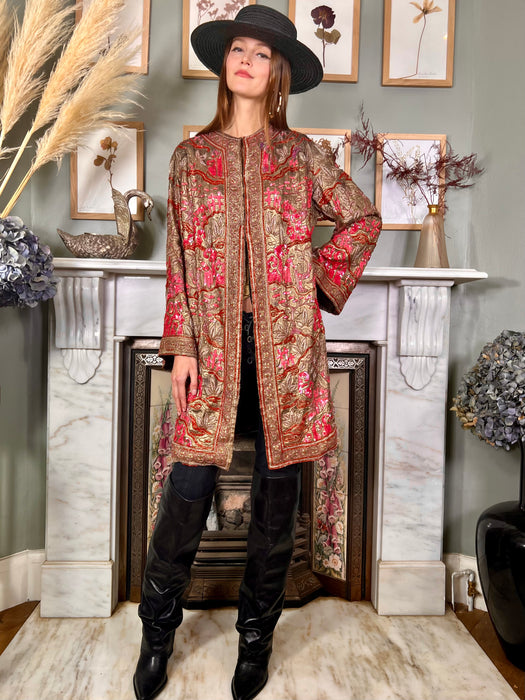 Celeste, 20s Oriental beaded lamé coat