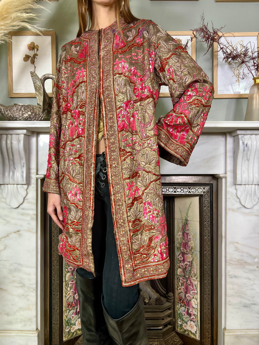 Celeste, 20s Oriental beaded lamé coat