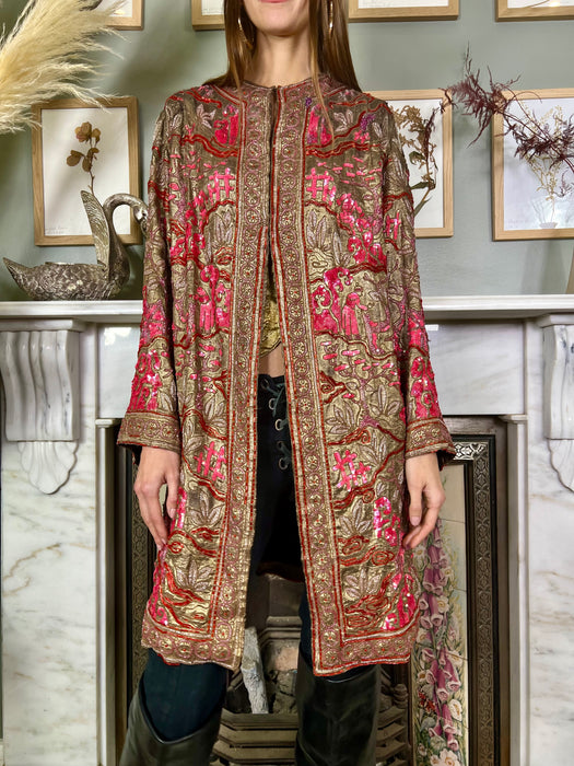 Celeste, 20s Oriental beaded lamé coat
