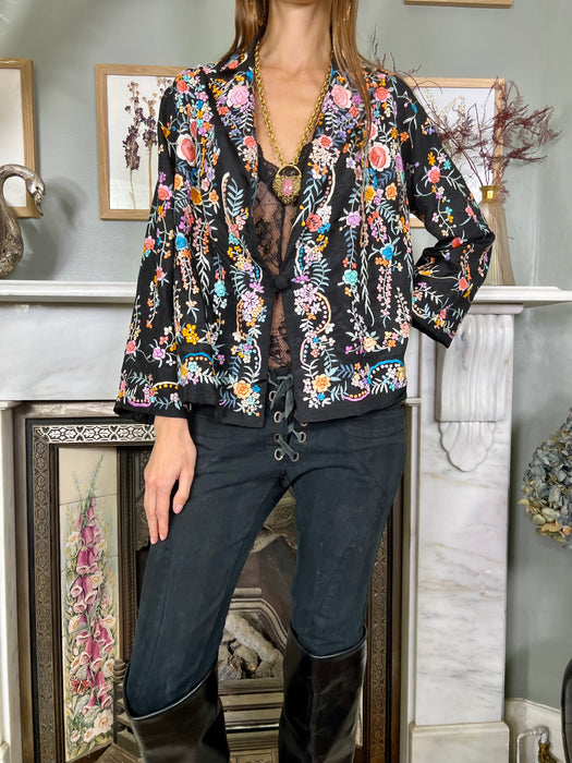 Magnolia, 40s Oriental floral embroidered jacket