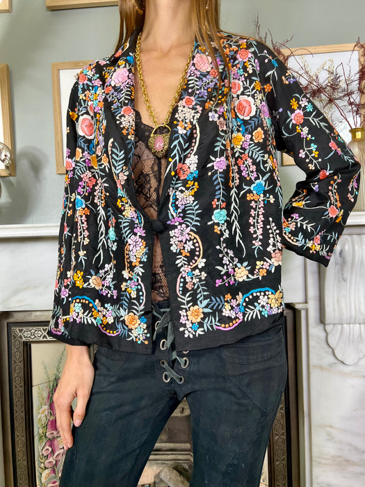 Magnolia, 40s Oriental floral embroidered jacket