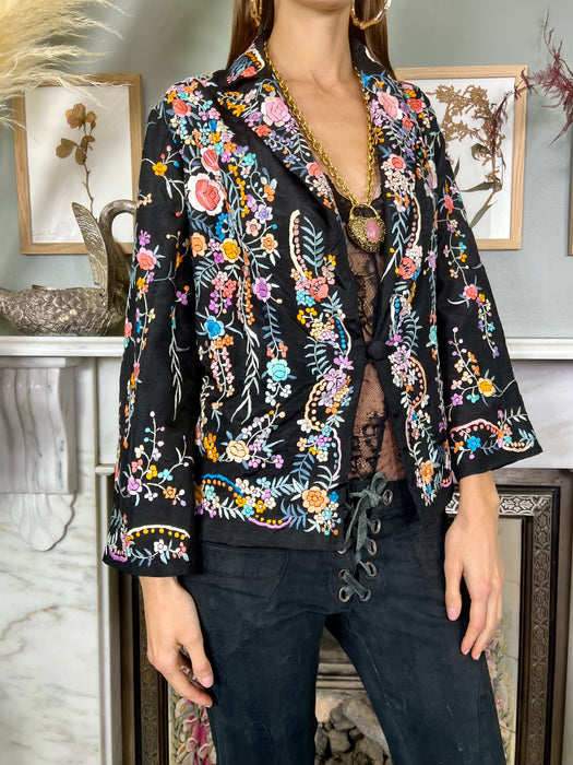 Magnolia, 40s Oriental floral embroidered jacket