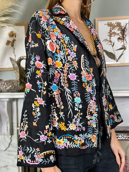 Magnolia, 40s Oriental floral embroidered jacket