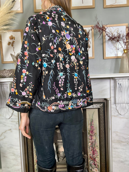 Magnolia, 40s Oriental floral embroidered jacket