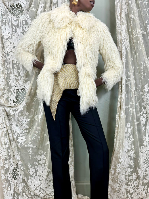 Neiman, 70s cream wool thread jacket