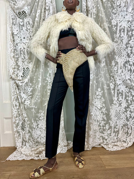 Neiman, 70s cream wool thread jacket