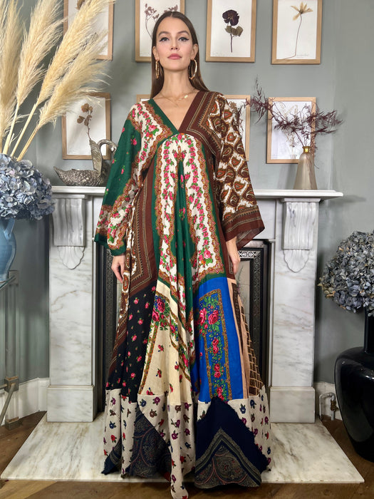 LaVetta, patchwork wool scarf asymmetric dress