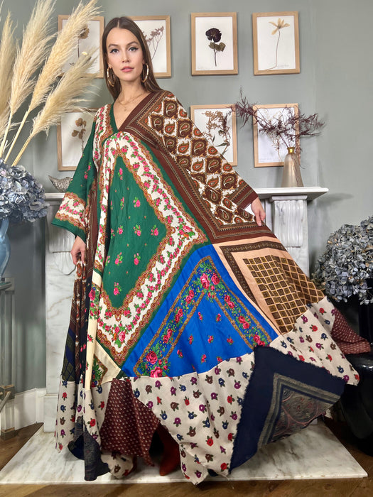 LaVetta, patchwork wool scarf asymmetric dress
