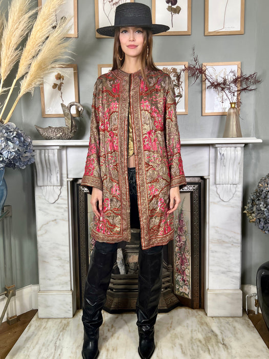 Celeste, 20s Oriental beaded lamé coat