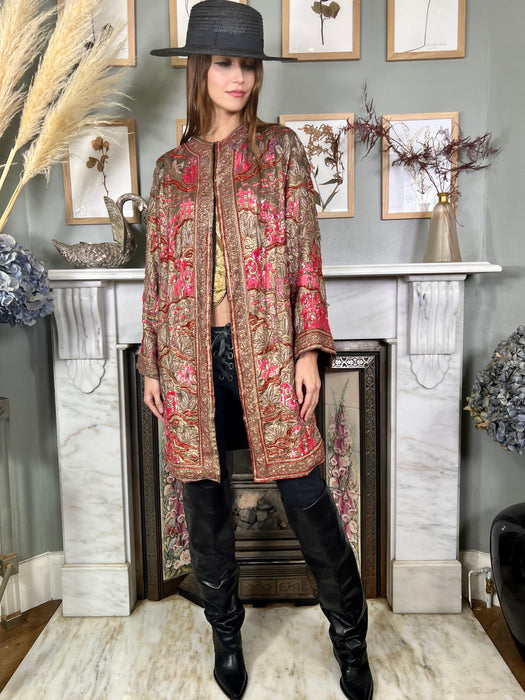 Celeste, 20s Oriental beaded lamé coat