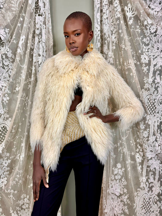 Neiman, 70s cream wool thread jacket