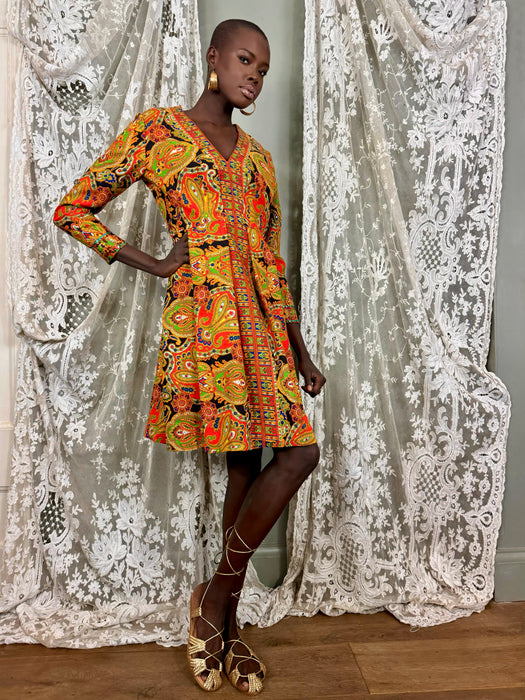 Aire, 60s paisley sequins dress