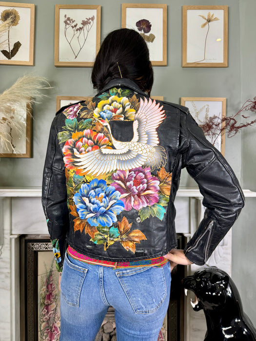 Harley Davidson, 70s hand painted leather jacket