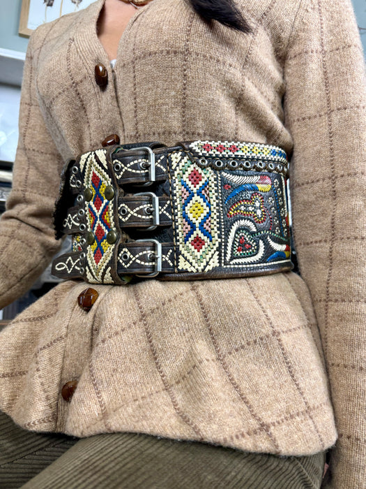 Inga, North American leather woven belt