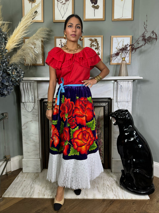 Carrie, 20th Century Mexican embroidered skirt