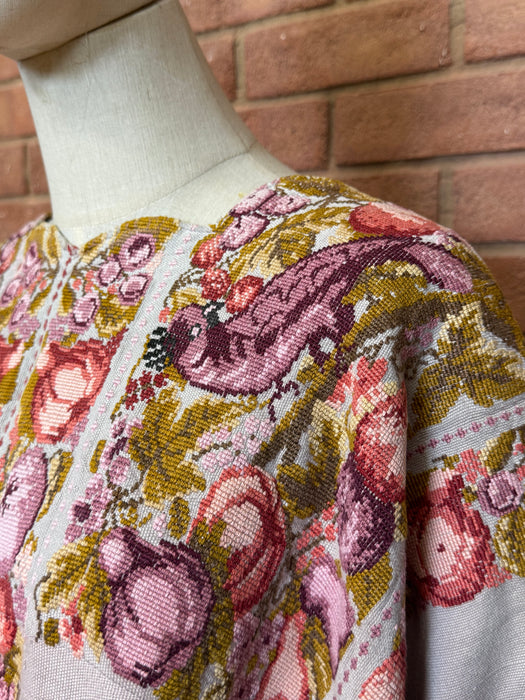 Dolly, reworked embroidered 40s Eastern European tunic in Cotton