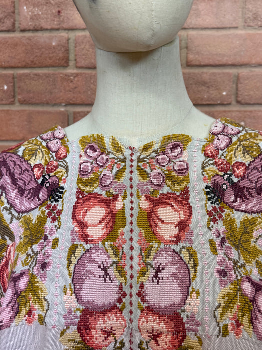 Dolly, reworked embroidered 40s Eastern European tunic in Cotton