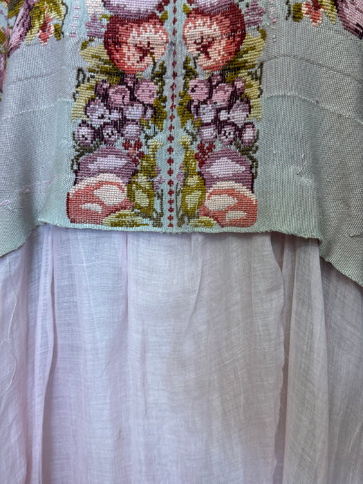 Dolly, reworked embroidered 40s Eastern European tunic in Cotton