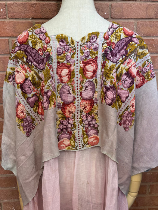 Dolly, reworked embroidered 40s Eastern European tunic in Cotton