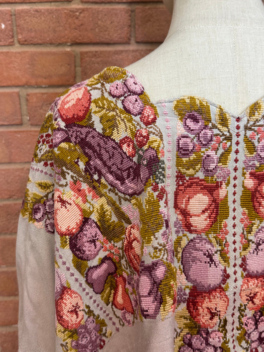 Dolly, reworked embroidered 40s Eastern European tunic in Cotton