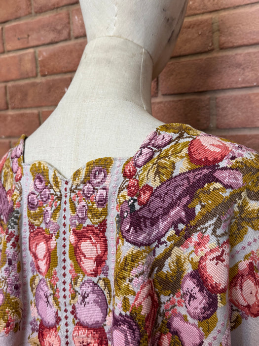 Dolly, reworked embroidered 40s Eastern European tunic in Cotton