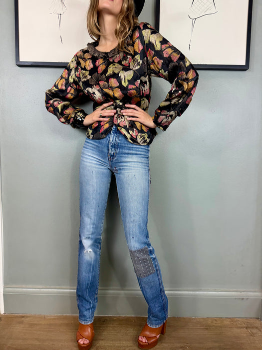 Raj, 30s floral lamé blouse