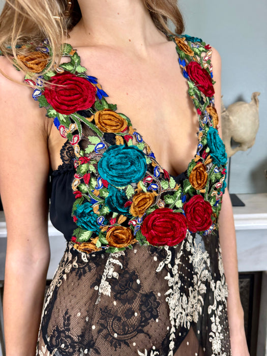 Carmen, reworked 20s lace and floral dress