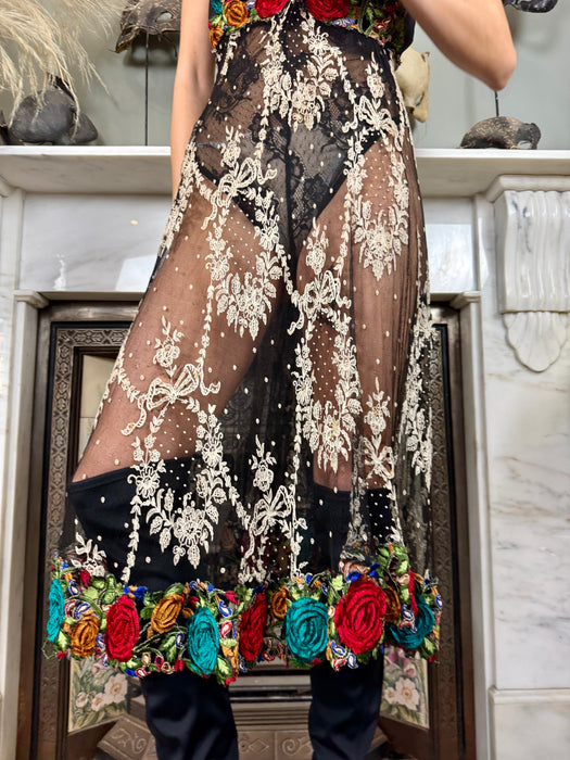 Carmen, reworked 20s lace and floral dress