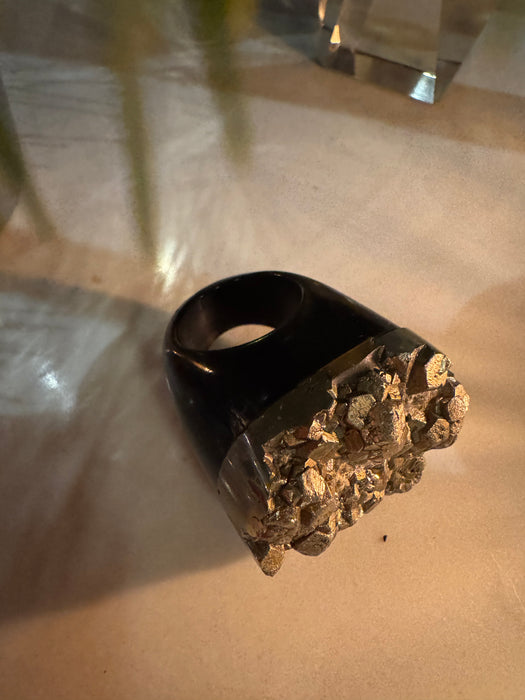 Candice, 70s large moon rock ring