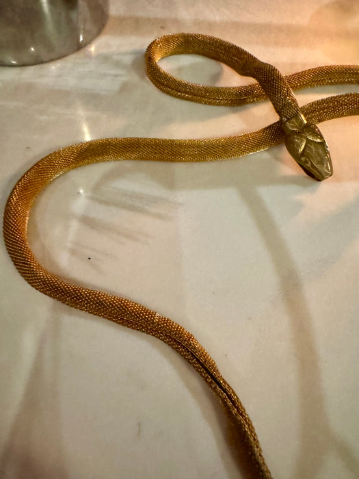 Flora, 20s gold snake adjustable necklace/belt