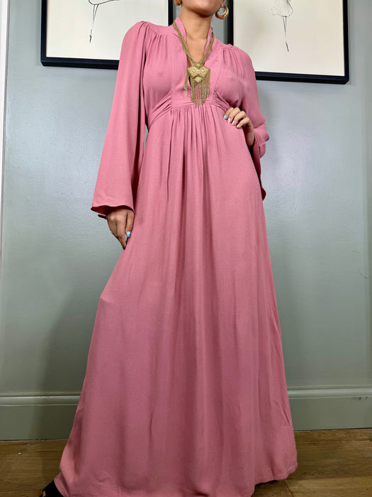 Ossie Clark, 70s Pink crepe dress