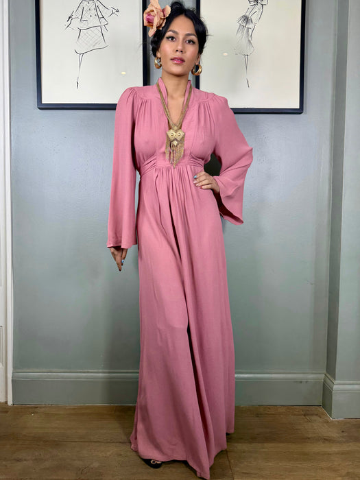Ossie Clark, 70s Pink crepe dress