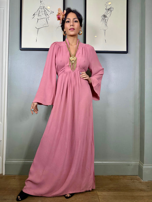 Ossie Clark, 70s Pink crepe dress