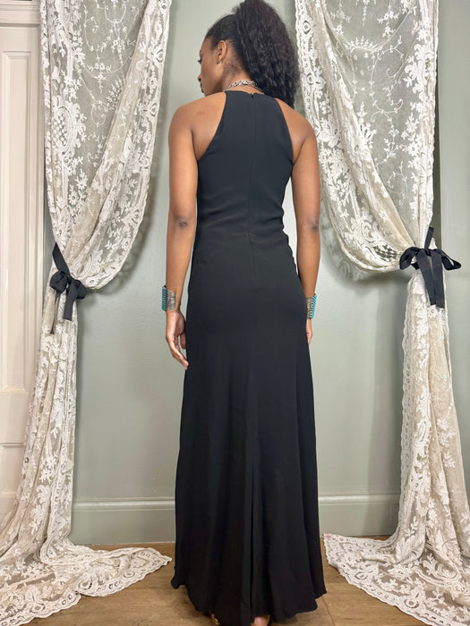 Ralph Lauren, purple label, long black silk bias cut dress