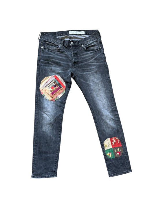 OV Denim, reworked vintage slim fit mid rise jeans