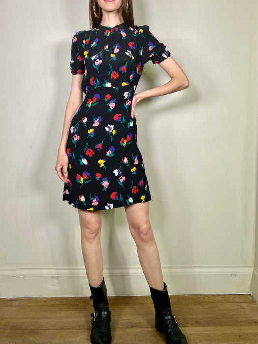 Maxine, floral 40s short dress