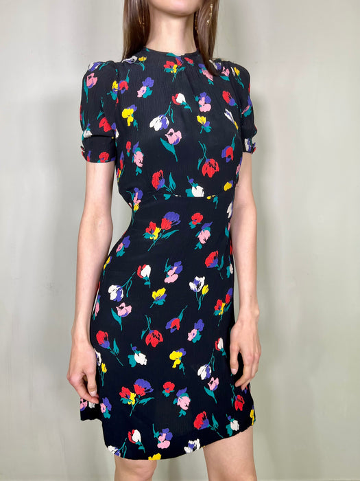 Maxine, floral 40s short dress