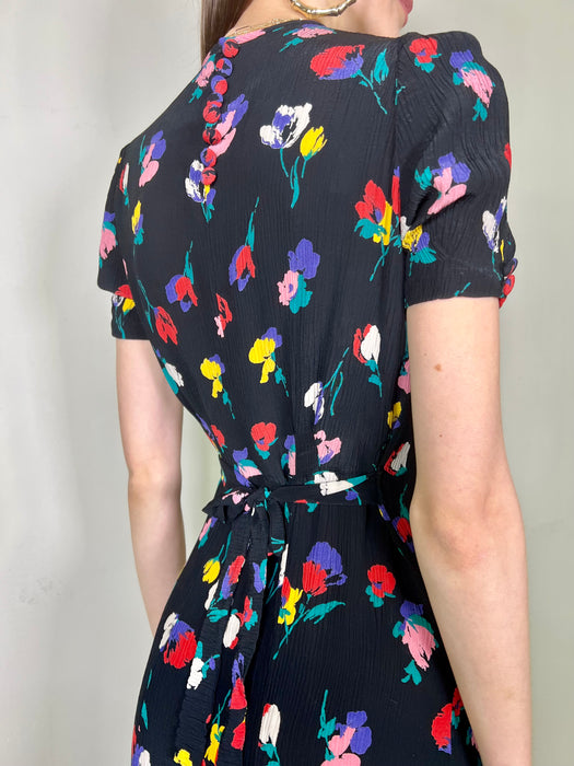 Maxine, floral 40s short dress