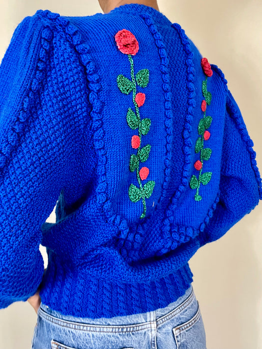 Bay, Cobalt blue hand knit cardigan
