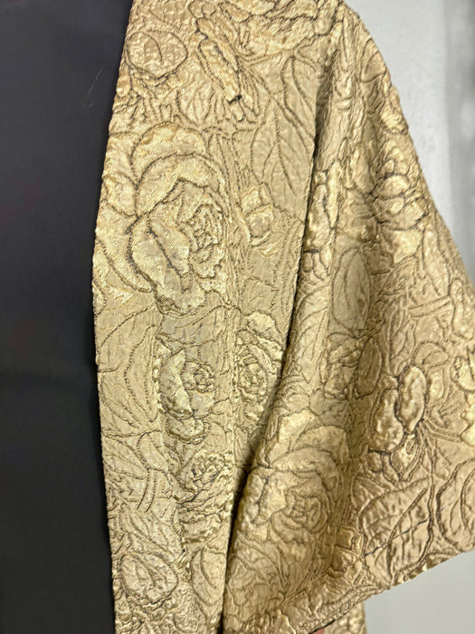 Shirley, riversible gold brocade and black velvet cape