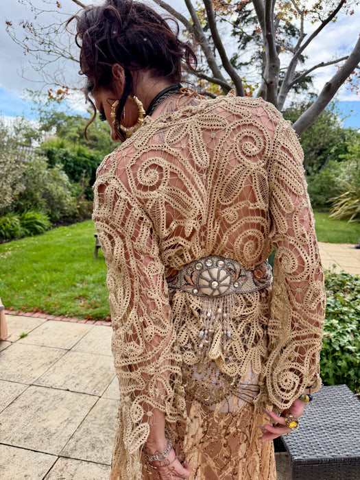 Magnolia, Edwardian needle lace flare sleeve jacket