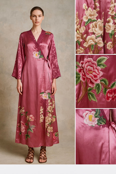 Magnus, 30s silk hand dyed embroidered robe