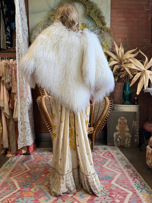 Sadie, 80s Mongolian white fur cape