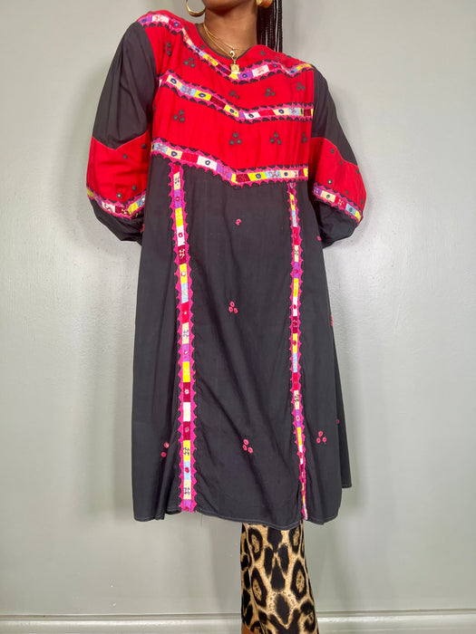 Gabby, 70s cotton tribal dress