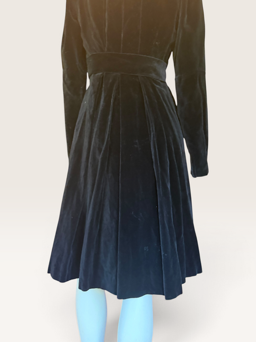 Ossie Clark, 1970s black velvet equestrian style coat