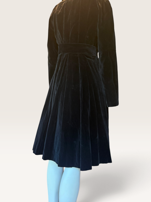 Ossie Clark, 1970s black velvet equestrian style coat