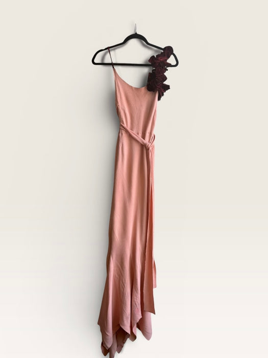 Dahlia, original 1930s silk crepe bias cut dress with velvet florals