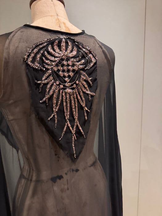 Nora, original 1920s chiffon Kaftan with intricate beaded design